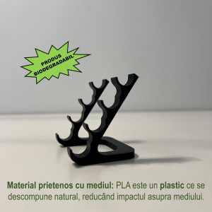 Suport 4 pixuri, Negru, imprimat 3D din PLA (Bioplastic) - Img 3