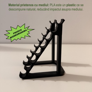 Suport pentru 8 pixuri, Negru, imprimat 3D din PLA (Bioplastic) - Img 4