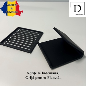Suport pentru notite, Negru, 8 cm, imprimat 3D din PLA - Img 2