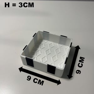 Tavita modulara magnetica, Alb, 9 X 9 cm, imprimat 3D din PLA (Bioplastic) - Img 6