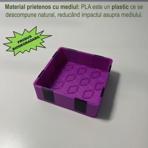 Tavita modulara magnetica, Mov, 9 X 9 cm, imprimat 3D din PLA (Bioplastic) - Img 2