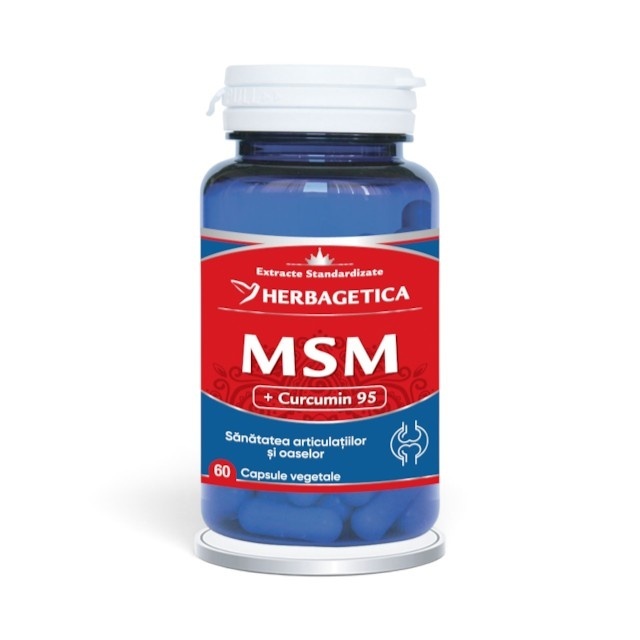 MSM + Curcumin 95, 60 capsule vegetale, Herbagetica