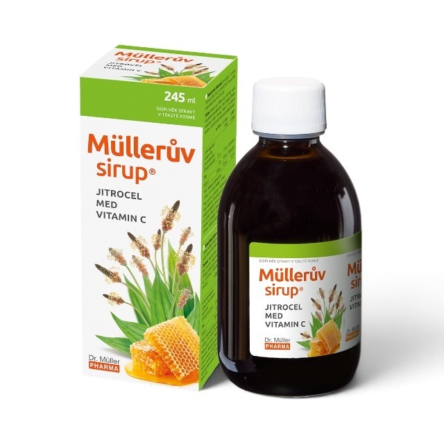 Sirop cu pătlagină, miere și vitamina C, 245 ml, Dr. Müller Pharma