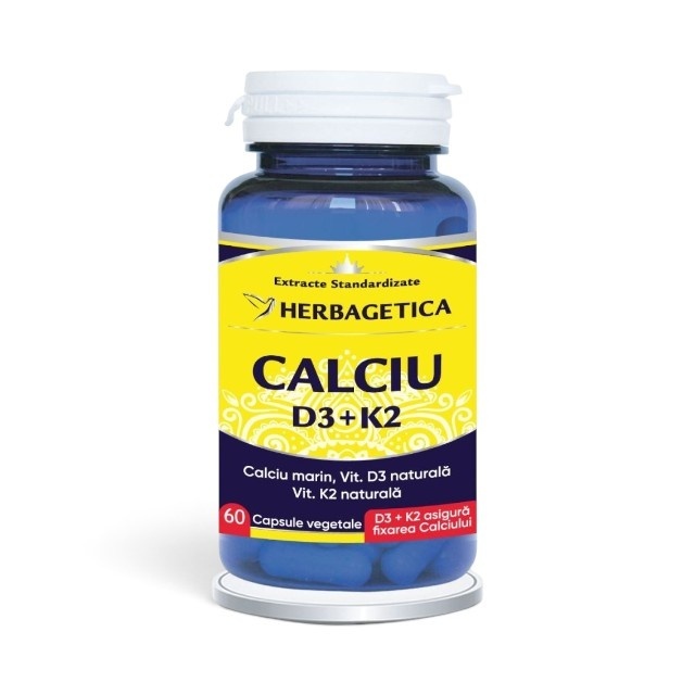 Calciu + D3 + K2, 60 capsule, Herbagetica