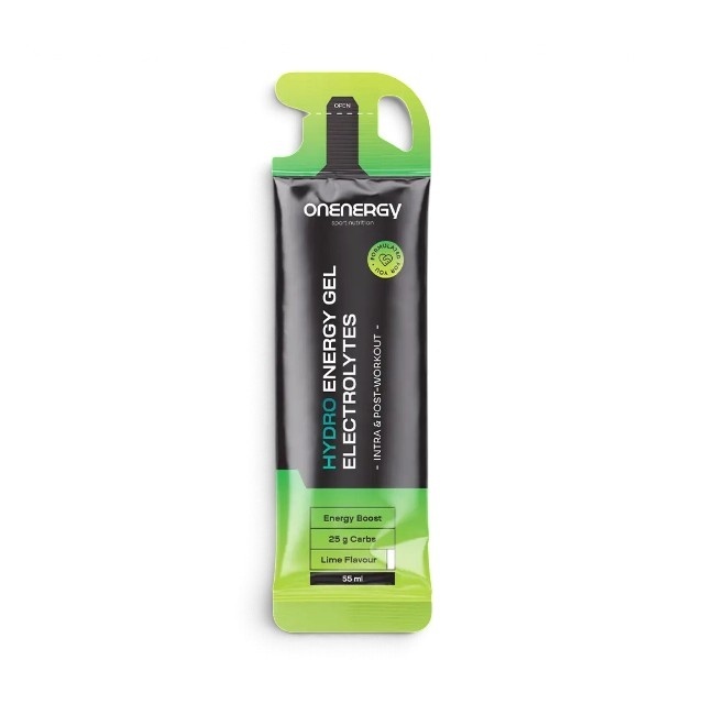 Hydro Gel Energizant cu Electroliți, supliment alimentar pentru energie și reducerea oboselii în timpul activității fizice, aromă de lime, 55 ml, OnEnergy