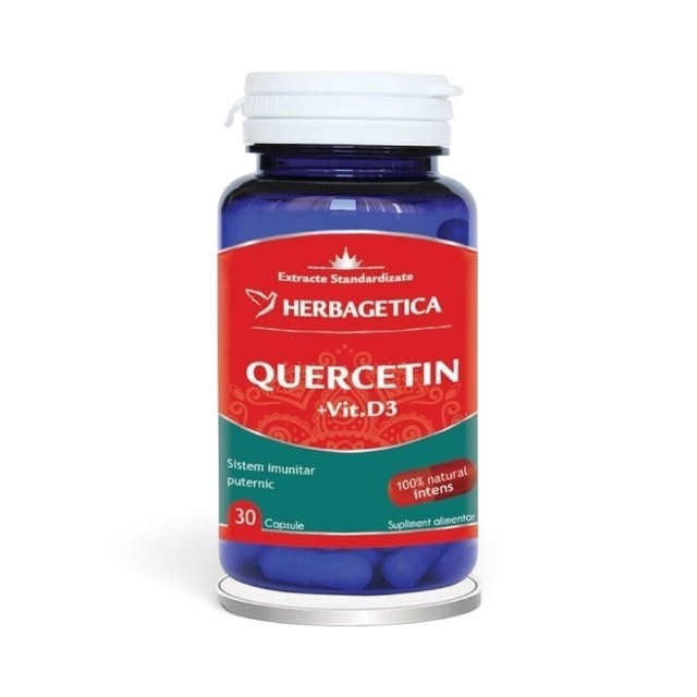 Quercetin + Vit D3, 30 capsule, Herbagetica