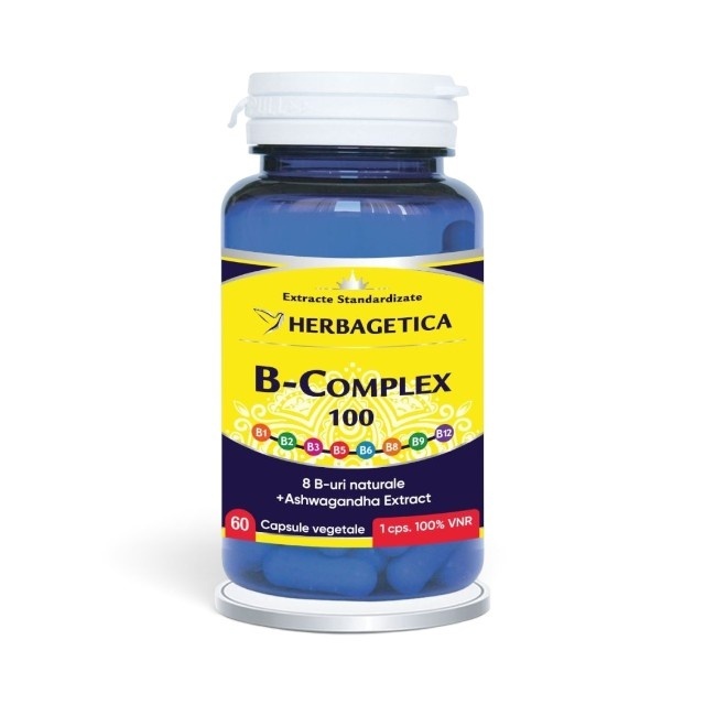 B-Complex 100, 60 capsule, Herbagetica