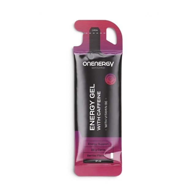Gel energizant cu cofeină, pentru energie și reducerea oboselii în timpul antrenamentelor, aromă de fructe de pădure, 31