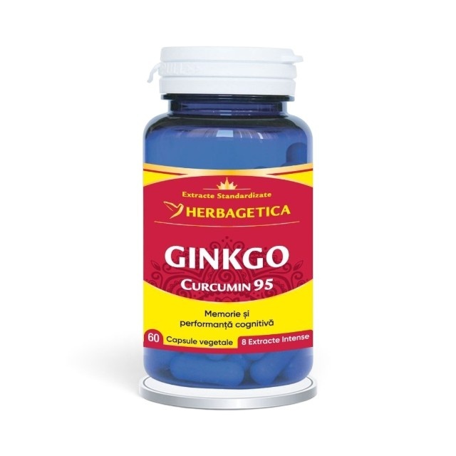 Ginkgo Curcumin 95, 60 capsule vegetale, Herbagetica