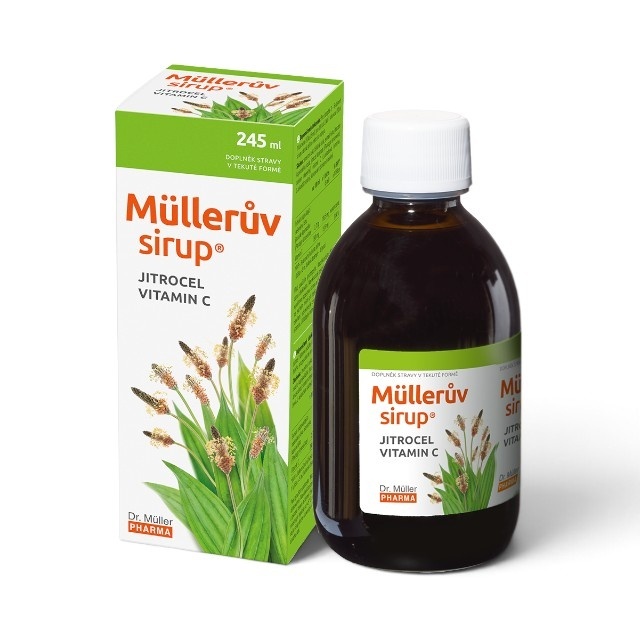 Sirop cu pătlagină și vitamina C, 245 ml, Dr. Müller Pharma