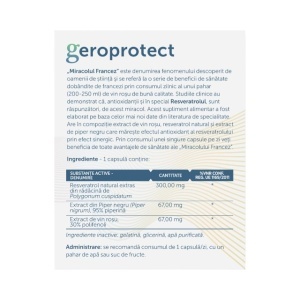 Bio-Resveratrol 300 mg, cu extract de vin roșu și piperină, susține sănătatea inimii și circulația, contribuie la protecția antioxidantă, 30 capsule, Parapharm - Img 2
