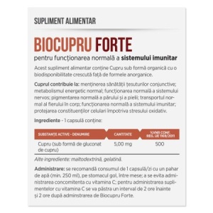 BioCupru Forte, 30 capsule, Parapharm - Img 2