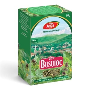 Ceai Busuioc iarbă D129, susține digestia și ajută la reducerea disconfortului abdominal și menținerea unui tranzit intestinal normal, 50 g, Fares