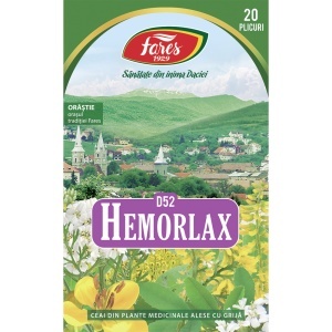 Ceai Hemorlax, D52, 20 plicuri, Fares - Img 2