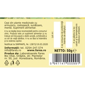 Ceai Hepatocol D44, 50 g, Fares - Img 5