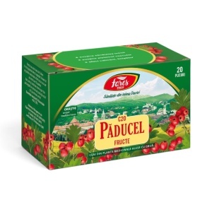 Ceai Păducel fructe C20, susține circulația și sănătatea inimii și contribuie la menținerea stării de calm și relaxare, 20 plicuri, Fares