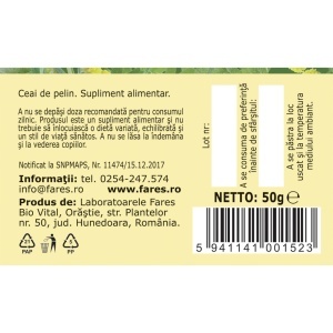 Ceai Pelin, D114, 50 g, Fares - Img 5