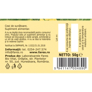 Ceai Sunătoare Iarbă N 148, 50 g, Fares - Img 5