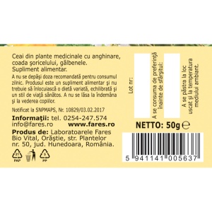 Ceai Vezica Biliară, D75, 50 g, Fares - Img 5
