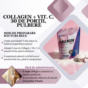 Collagen + Vit. C, 300g, 30 porții, Balkan Pharmaceuticals - Img 4