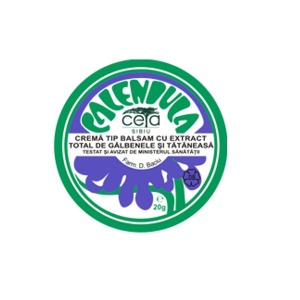 Cremă tip balsam cu extract total de gălbenele și tătăneasă, 20 g, Ceta Sibiu