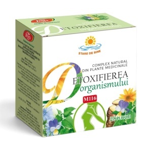Detoxifierea Organismului M116, susține eliminarea toxinelor, funcționarea ficatului și tranzitul intestinal, 28 plicuri, Fares