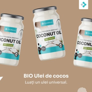 FutuNatura, Cold pressed&Unrefined Coconut Oil - ulei de cocos, 1000 ml - Img 2