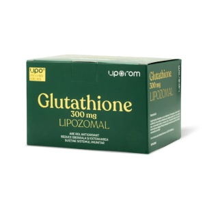 Glutathione Lipozomal 300 mg, supliment alimentar destinat susținerii protecției celulelor, imunității și vitalității organismului, cu glutation în formulă lipozomală, 30 plicuri, Liporom