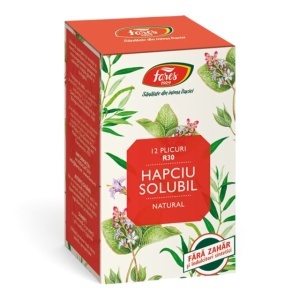 Hapciu Răceală și Gripă solubil R30, plicuri care ajută la reducerea simptomelor de răceală și gripă și susțin respirația ușoară, 12 plicuri, Fares