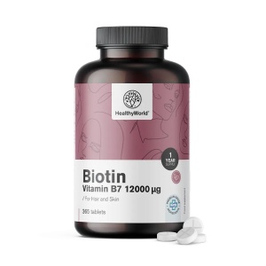 HealthyWorld, Biotin - biotină, 365 tablete - Img 2