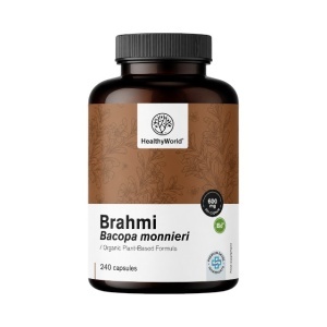 HealthyWorld, Brahmi Bacopa Monnieri - supliment alimentar destinat susținerii activității mentale, 240 capsule