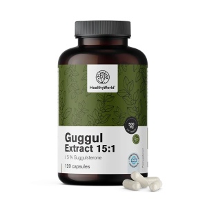 HealthyWorld, Guggul Extract 15:1 - supliment alimentar destinat susținerii organismului, digestiei și rutinei zilnice de echilibru metabolic, 120 capsule - Img 2