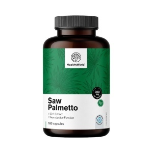 HealthyWorld, Saw Palmetto - supliment alimentar destinat susținerii sănătății masculine, 180 capsule