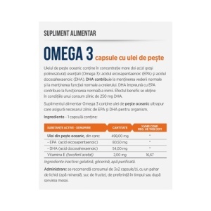 Omega 3 cu Ulei de Pește 500 mg, susține sănătatea inimii și circulația sanguină, 30 capsule, Parapharm - Img 2