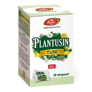 Plantusin Tuse R63, dropsuri care ajută la calmarea tusei și iritației din gât și susțin respirația ușoară, cu propolis, plante medicinale și uleiuri esențiale,20 dropsuri, Fares