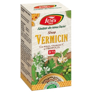 Sirop cu miere, vitamina C și propolis Vermicin D73, 100 ml, Fares