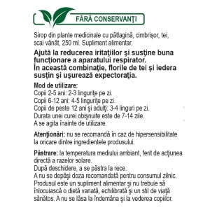 Sirop Plantusin R8, pentru tuse uscată, iritativă și productivă și calmarea gâtului, cu extracte din plante, 250 ml, Fares - Img 3