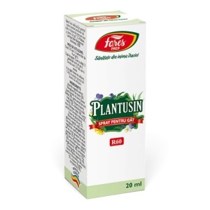 Spray pentru gât Plantusin R60, pentru durere în gât, iritație și răgușeală, cu propolis și extracte din plante, 20 ml, Fares