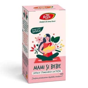 Stimularea lactației Mami și Bebe G85, capsule care ajută la susținerea producției de lapte matern în perioada alăptării, 60 capsule, Fares