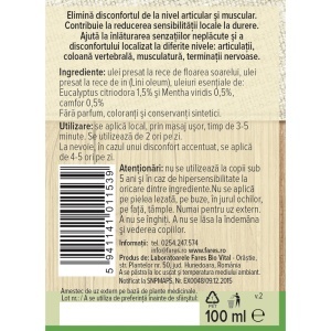 Ulei calmant Fitodolor, L96, 100 ml, Fares - Img 3