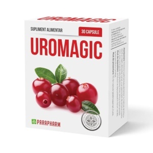 Uro-Magic, cu extract concentrat de merișor 367 mg, susține sănătatea tractului urinar și confortul urinar, 30 capsule, Parapharm