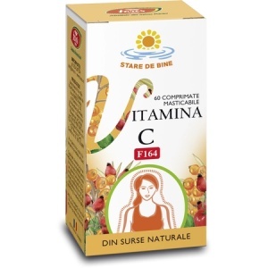 Vitamina C naturală, F164, 60 comprimate masticabile, Fares