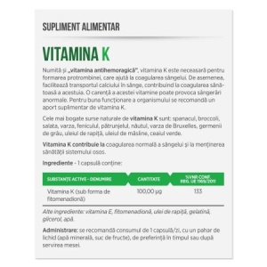 Vitamina K, 30 capsule, Parapharm - Img 2