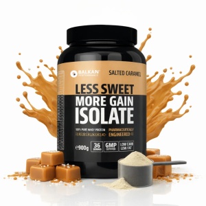 100% Whey Protein Isolate, Caramel Sărat, 900 g, Balkan Pharmaceuticals - Img 2