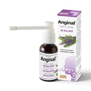 Anginal, spray pentru ameliorarea disconfortului la nivelul gâtului și cavității bucale, cu salvie și extracte vegetale, 30 ml, Dr. Müller Pharma