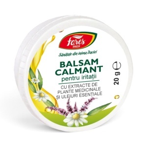 Balsam calmant pentru iritații, destinat calmării mâncărimii, disconfortului și senzației de piele iritată, 20 g, Fares