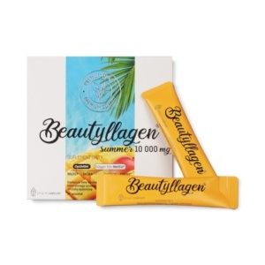 Beautyllagen® Summer, Colagen Marin 10.000 mg cu Acid Hialuronic și Biotină, susține fermitatea pielii, părul și unghiile, mango și fructul pasiunii, 30 plicuri, Pharmaverum - Img 3