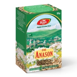 Ceai Anason fructe D146, contribuie la reducerea balonării și susține digestia și confortul căilor respiratorii, 50 g, Fares