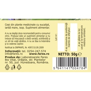 Ceai Bronhofit Ușurarea respirației, R17, 50 g, Fares - Img 5