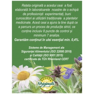 Ceai Hapciu Sudorific R5, ajută la calmarea tusei și fluidificarea secrețiilor bronșice, susține confortul în răceală, 20 plicuri, Fares - Img 4